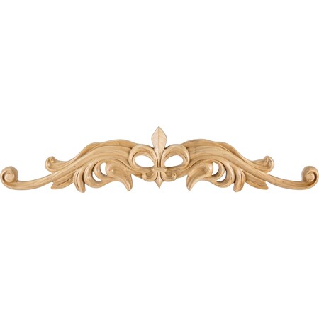 Hardware Resources 20" Wx7/8"Dx4-3/16"H Maple Hand Carved Fleur-de-lis Onlay ONL-08-20MP